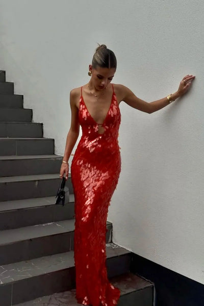 Vestido Maxi de Gala Kailani con Lentejuelas