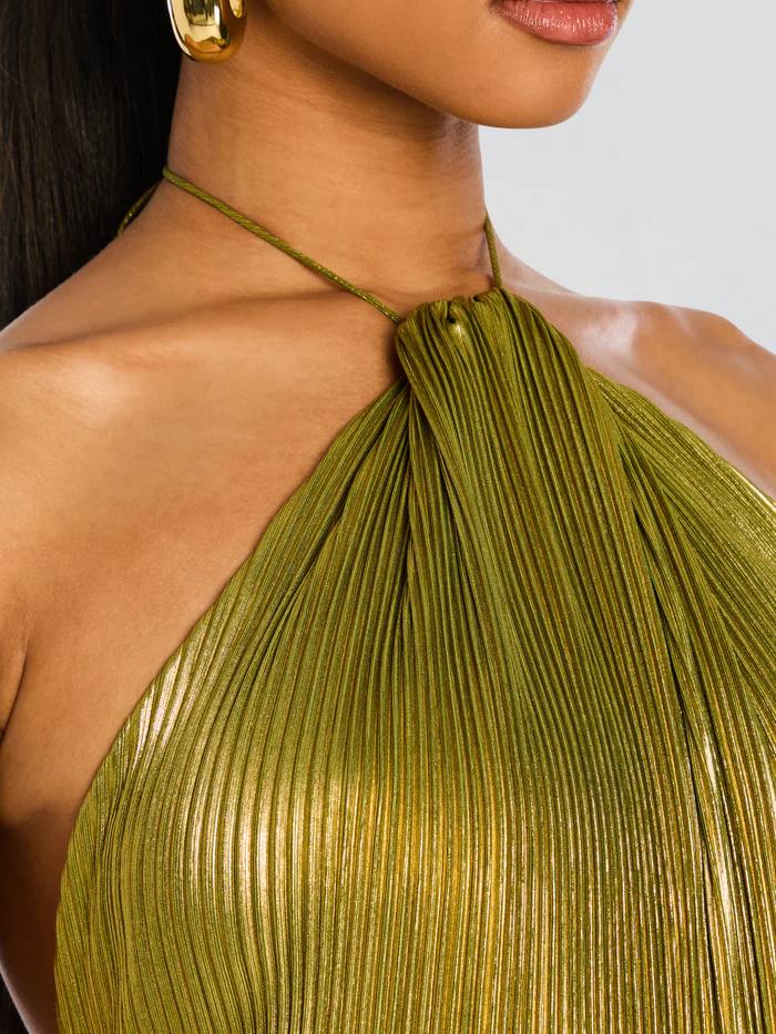 Vestido Maxi Metálico Thalia Peridot