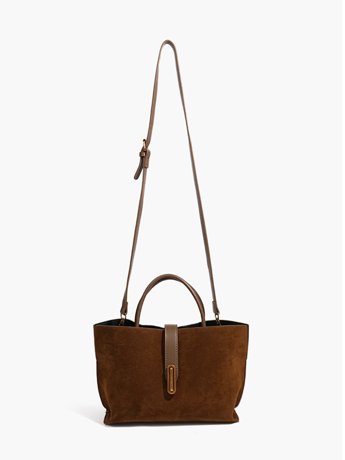 Bolso de Mano de Gamuza con Compartimentos