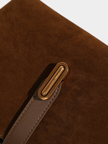 Bolso de Mano de Gamuza con Compartimentos