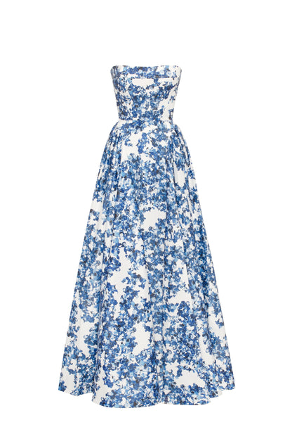 Vestido Maxi Strapless Ethereal Blossom Romántico