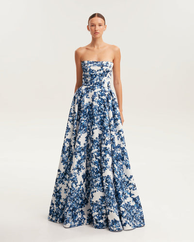 Vestido Maxi Strapless Ethereal Blossom Romántico